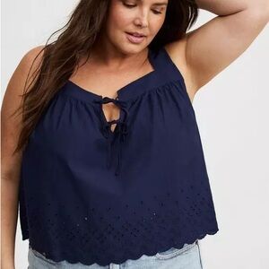 Torrid Eyelet Trim Cropped Tank Top